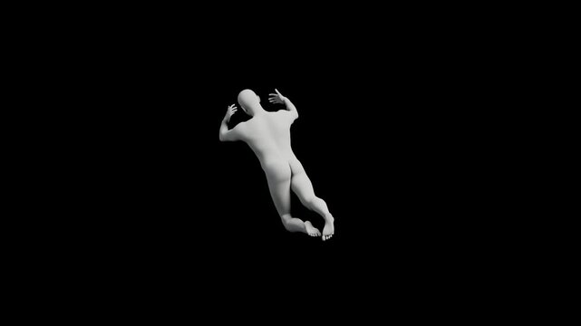 Determined figure model reaching out