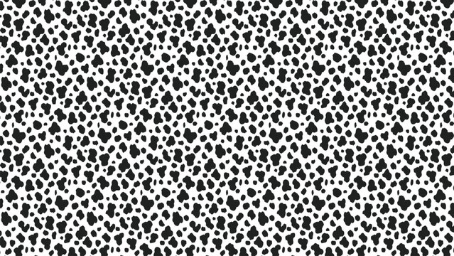 Black and White Seamless Dalmatian Pattern. Animal Skin Pattern Background