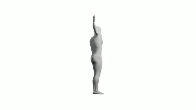 Mannequin gesturing confidently against white background
