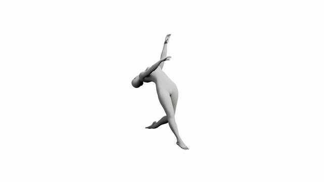 360 Turntable Rotation of a Figure Model on White Background