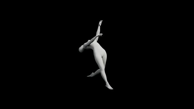360 Turntable Rotation of a Figure Model on Black Background