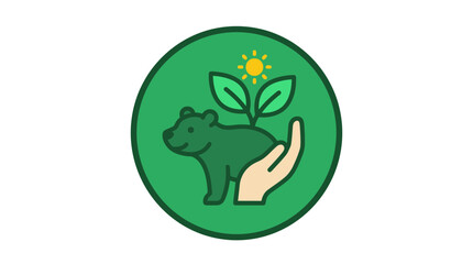 Bear cub sprout protection icon © Alis