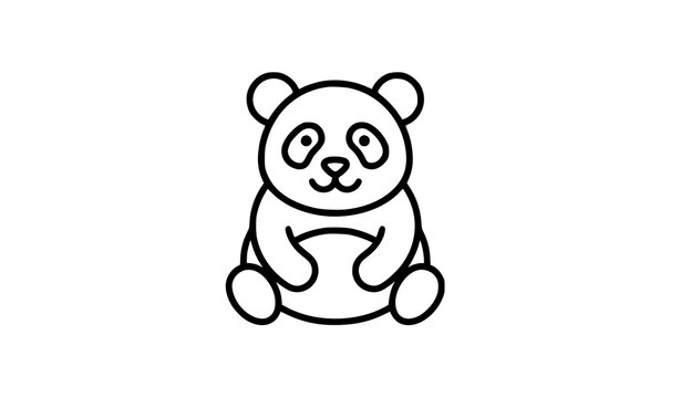 Modern panda outline icon vector clean wildlife design for apps and branding
