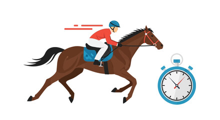 Horse Racing Jockey Speed Stopwatch Competition © Vinci