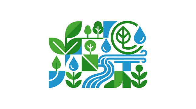 Eco-friendly graphic design with nature elements