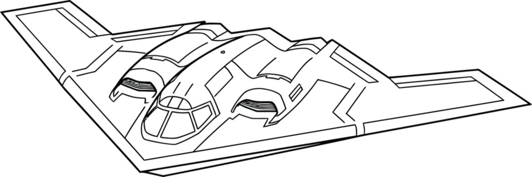 Futuristic spaceship, isometric with geometric lines, on a launchpad or platform