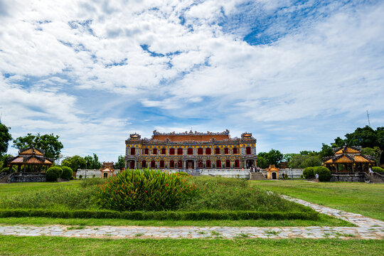 Kien Trung Palace in Hue Imperial Royal Palace in Vietnam. Royal palace of Nguyen dynasty in Hue, Vietnam