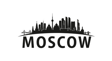 Obraz premium Diverse Moscow Skyline Illustration Featuring Iconic Landmarks and Modern Architecture for Urban Cityscape Enthusiasts