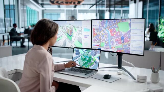 Urban Planner Analyzes City Zoning Maps