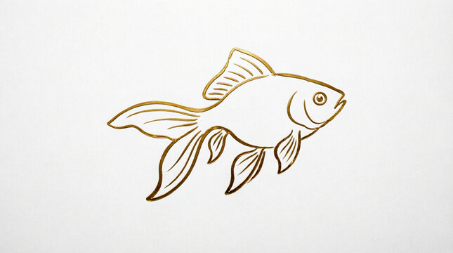 Gold line goldfish illustration representing ESG sustainability and corporate environmental conce