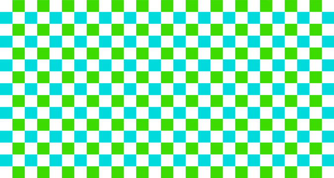 Green blue pop checkered board seamless pattern for decorative background
