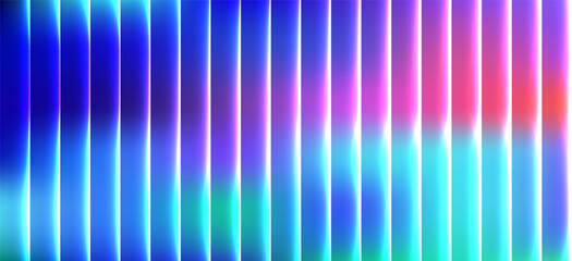 Ribbed glass background with vibrant gradient waves. This modern vector illustration features glossy textures, geometric patterns, and an elegant digital feel. © Ihor Nemynushchyi