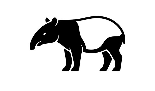 Modern tapir silhouette vector illustration minimalist wildlife animal icon design