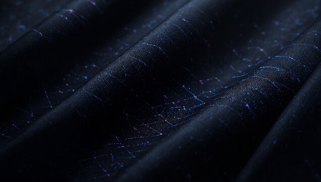 Macro smart athletic fabric texture with glowing neon biometric threads