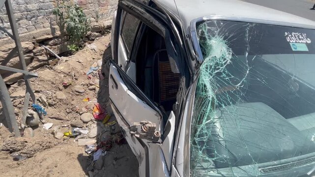 Severe car accident on GT Road in Swat, Khyber Pakhtunkhwa, Pakistan.