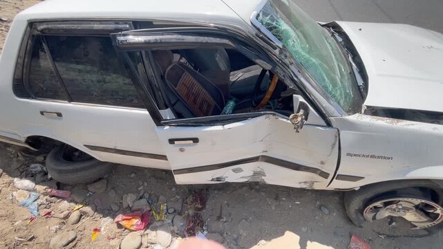 Severe car accident on GT Road in Swat, Khyber Pakhtunkhwa, Pakistan.