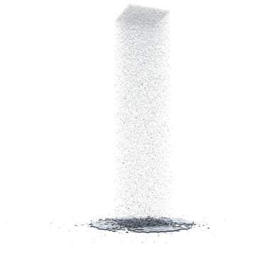 Water from tropical shower isolated transparent background photo realistic 3d rendering PNG 16 bit with alpha channel
