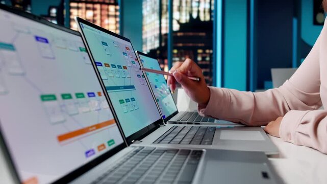 Businesswoman Expertly Automates Workflow