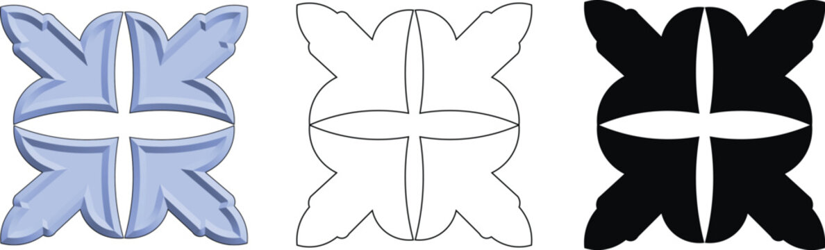 Vector illustration of a tribal silhouette with Japanese tattoo style design