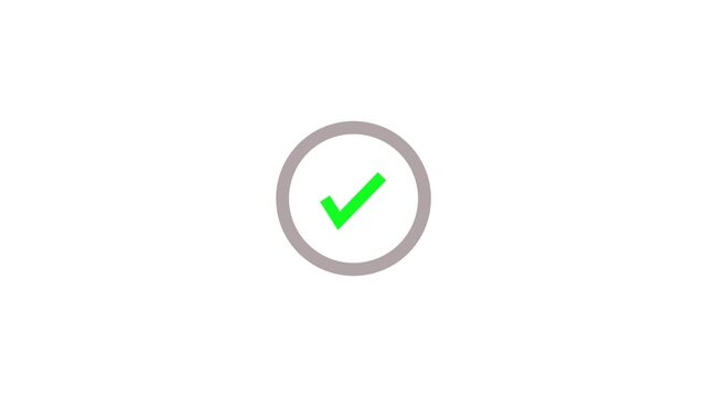 Success checklist icon symbol footage animated.Checklist success animated vector illustration graphic design check mark symbol, delete, forbidden, animated.