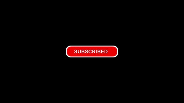 Subscribe notification button animation.Subscribe and notification for channel,Mouse pointer clicking subscribe button animation.