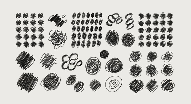 Collection of Hand-Drawn Doodle Scribble and Sketch Elements for Creative Design Projects and Artwork