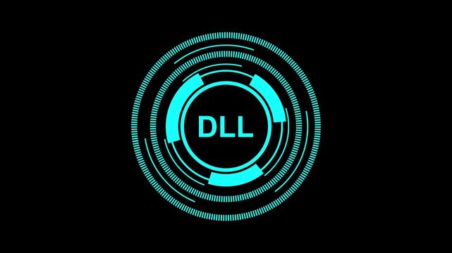 Futuristic DLL Interface with Digital Targeting Elements in motion graphice 4K Resolution video.