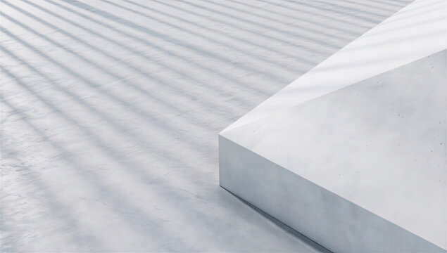 Minimalist Concrete Structure With Shadow Lines Creating a Serene and Abstract Background Scene