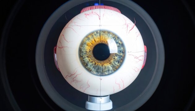 Detailed Model of the Human Eye Showing Intricate Anatomy for Ophthalmological Study