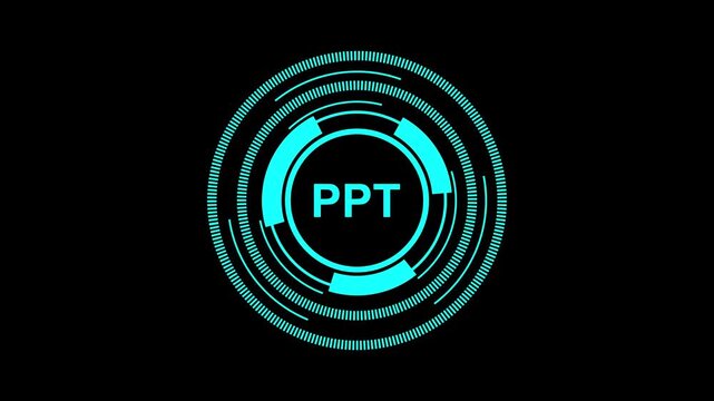 Futuristic PPT Interface with Digital Presentation Elements in 4K animatio motion graphics video.