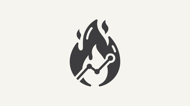 Minimalist sleep tracking icon featuring a crescent moon, stars, and a growth chart