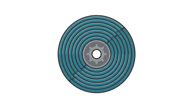 Circular blue abrasive grinding disc for metalworking.
