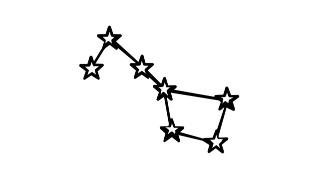 Stellar constellation linked stars line icon vector illustration, elegant astronomy symbol for celestial navigation and astrological signs in a clean minimalist style for graphic resources.
