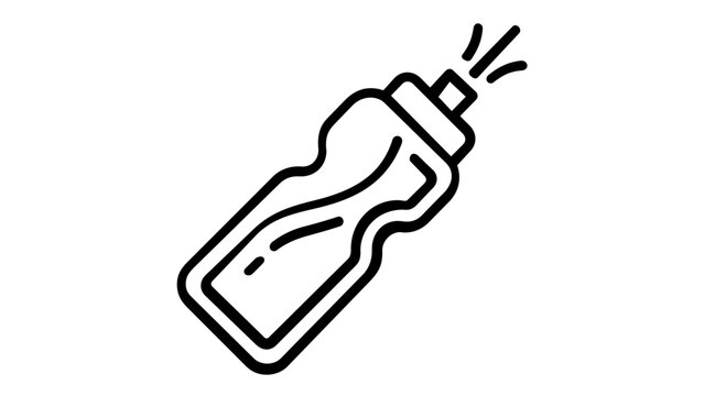 Professional sports water bottle squeeze vector icon, athletic hydration equipment illustration for gym workouts, sleek plastic beverage container graphic resource for active fitness design.