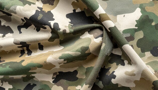 Detailed texture of digital camouflage pattern on ripstop fabric