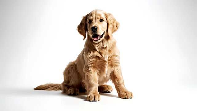 Adorable Golden Retriever Puppy Posing in Studio Portrait.
