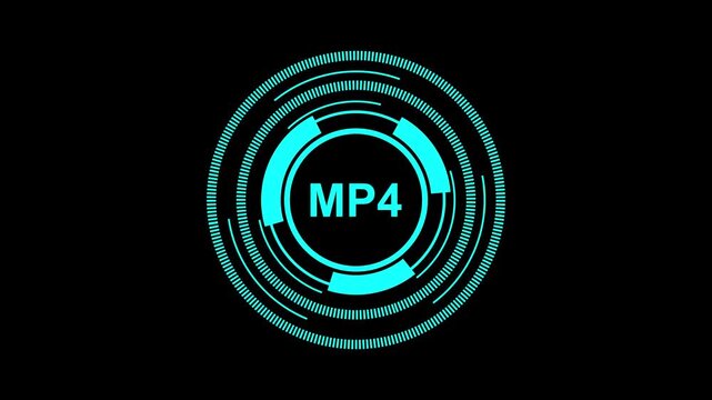 Futuristic MP4 Interface with Digital Playback Elements in 4K animatio motion graphics video.