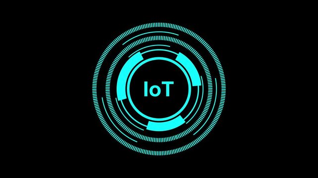 Futuristic IoT Interface with Networked Device Elements in Ultra HD.4k animation motion graphics video.