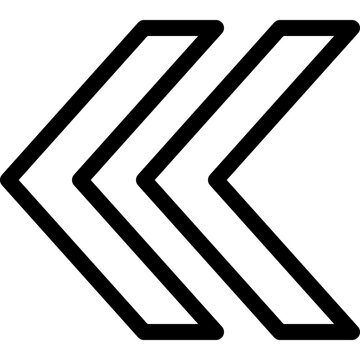 Triple Left Pointing Arrows Rewind and Back Direction Icon