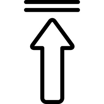 Minimalist Upload Arrow Icon with Parallel Lines, UI Upward Direction Symbol