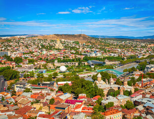 Tbilisi old town aerial panoramic view © saiko3p