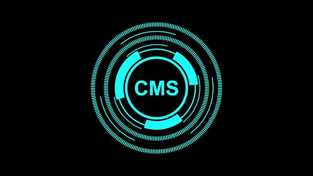 Futuristic CMS Interface with Web Content Management Elements in Ultra HD.4k animation motion graphics video.