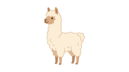 Fototapeta premium Cute cartoon llama illustration isolated on white background