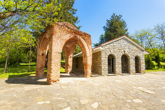 Thracian Tomb of Kazanlak facade view, Bulgaria