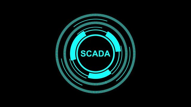 Futuristic SCADA Interface with Industrial Monitoring Elements in Ultra HD.4k animation motion graphics video.