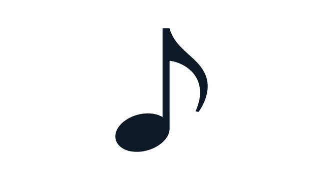Single musical note symbol on a white background