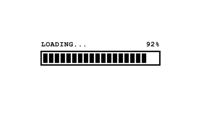 Digital progress bar displaying 92% completion, indicating a dynamic data processing status and system activity