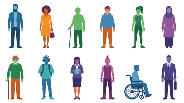 Diverse Group of People Representing Different Ages Genders and Abilities.