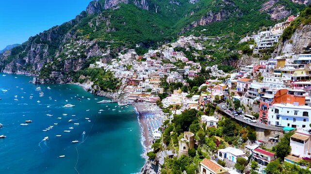 City of Positano on Amalfi coast, Italy