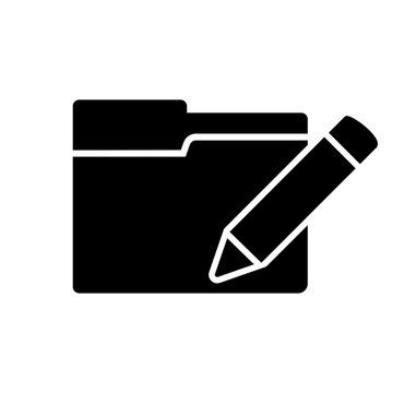 Edit folder vector icon.  Folder name Illustration sign. File symbol. Folder logo.